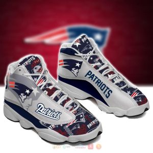 New England Patriots Grey Blue Air Jordan 13 Shoes New England Patriots Air Jordan 13 Shoes