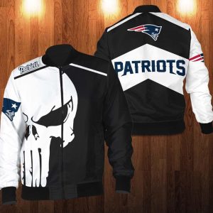 New England Patriots Punisher Skull Bomber Jacket New England Patriots Bomber Jacket