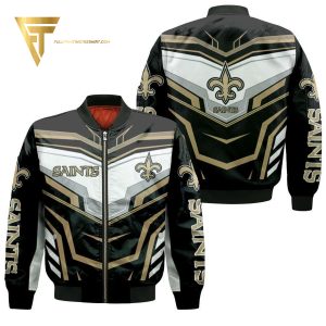 New Orleans Saints Football Team Full Printing Bomber Jacket New Orleans Saints Bomber Jacket