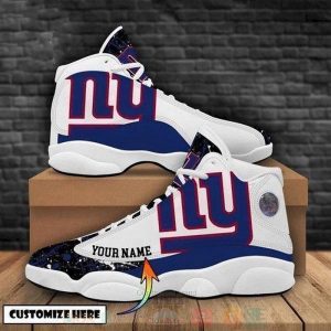 New York Giants Football Team Nfl Custom Name Air Jordan 13 Shoes New York Giants Air Jordan 13 Shoes