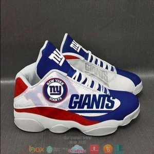 New York Giants Nfl Football Teams Big Logo Air Jordan 13 Sneaker Shoes New York Giants Air Jordan 13 Shoes