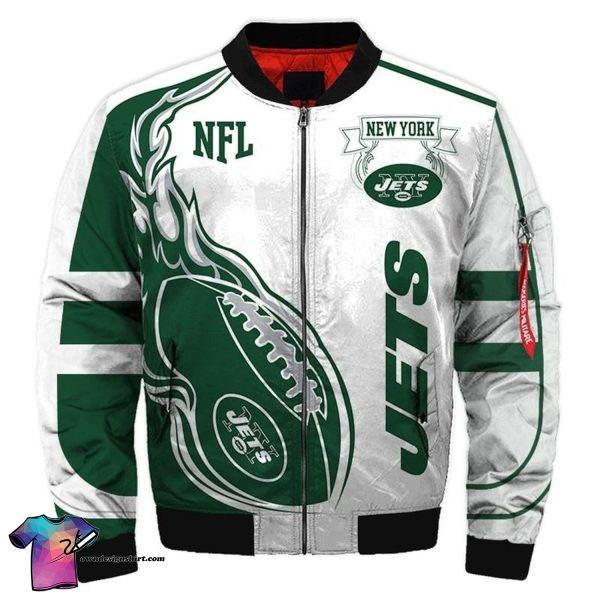 New York Jets All Over Printed Bomber Jacket New York Jets Bomber Jacket