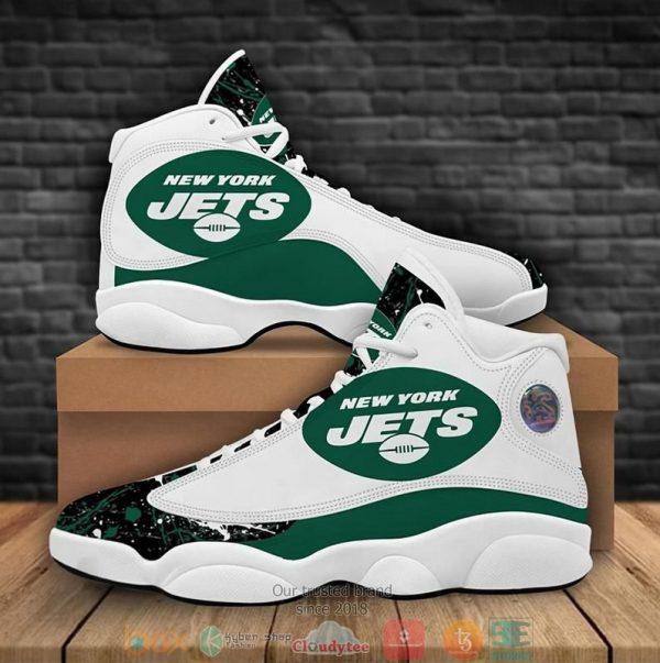 New York Jets Football Nfl Big Logo 6 Air Jordan 13 Sneaker Shoes New York Jets Air Jordan 13 Shoes