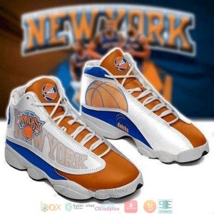 New York Knicks Nba Football Team Big Logo Gift Air Jordan 13 Sneaker Shoes New York Knicks Air Jordan 13 Shoes