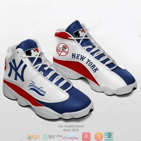 New York Yankees Mlb Teams Football Big Logo Air Jordan 13 Sneaker Shoes New York Yankees Air Jordan 13 Shoes