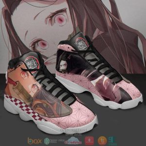 Nezuko Demon Slayer Custom Anime Air Jordan 13 Sneaker Shoes Demon Slayer Kimetsu no Yaiba Air Jordan 13 Shoes