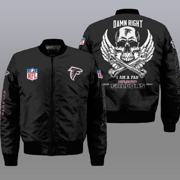 Nfl Atlanta Falcons Wings Skull 3D Bomber Jacket Atlanta Falcons Bomber Jacket