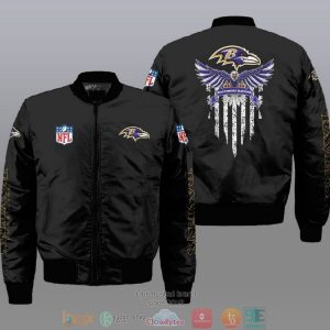 Nfl Baltimore Ravens Eagle Thin Line Flag Bomber Jacket Baltimore Ravens Bomber Jacket