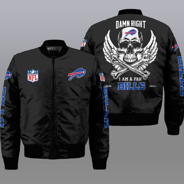 Nfl Buffalo Bills Wings Skull 3D Bomber Jacket Buffalo Bills Bomber Jacket