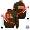 Nfl Cleveland Browns Curve Design Bomber Jacket Cleveland Browns Bomber Jacket