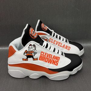 Nfl Cleveland Browns White Air Jordan 13 Sneaker Shoes Cleveland Browns Air Jordan 13 Shoes