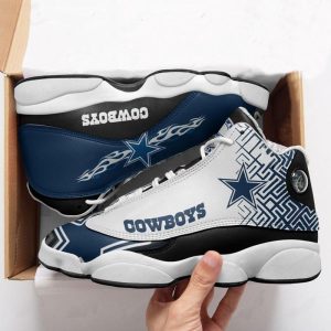 Nfl Dalas Cowboys Football Team Blue Air Jordan 13 Sneaker Shoes Dallas Cowboys Air Jordan 13 Shoes