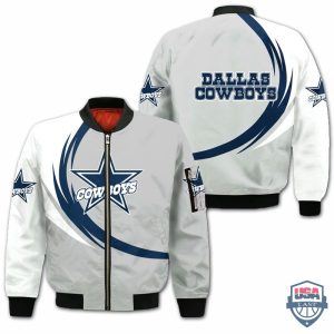 Nfl Dallas Cowboys Curve Design Bomber Jacket Dallas Cowboys Bomber Jacket