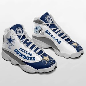 Nfl Dallas Cowboys Punisher Skull Air Jordan 13 Sneaker Shoes Dallas Cowboys Air Jordan 13 Shoes