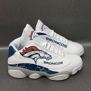 Nfl Denver Broncos White Air Jordan 13 Sneaker Shoes Denver Broncos Air Jordan 13 Shoes