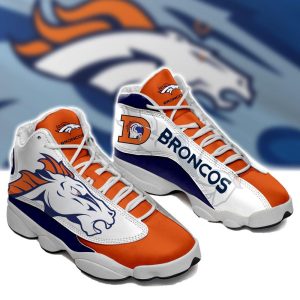 Nfl Denver Broncos White Orange Air Jordan 13 Sneaker Shoes Denver Broncos Air Jordan 13 Shoes