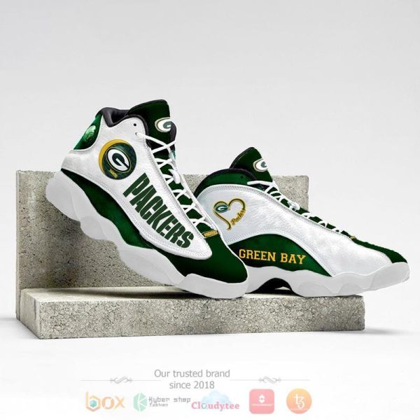 Nfl Green Bay Packers Green White Air Jordan 13 Shoes Green Bay Packers Air Jordan 13 Shoes