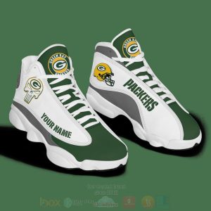 Nfl Green Bay Packers Punisher Skull Custom Name Air Jordan 13 Shoes Green Bay Packers Air Jordan 13 Shoes