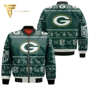 Nfl Green Bay Packers Ugly Christmas Full Print Bomber Jacket Green Bay Packers Bomber Jacket