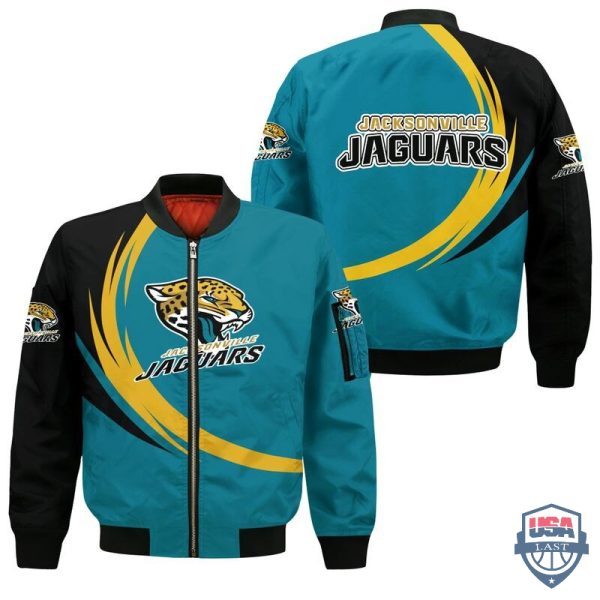 Nfl Jacksonville Jaguars Curve Design Bomber Jacket Jacksonville Jaguars Bomber Jacket