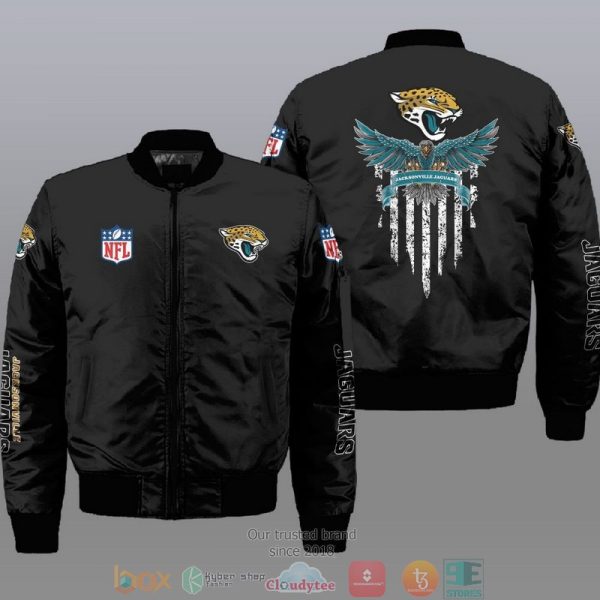 Nfl Jacksonville Jaguars Eagle Thin Line Flag Bomber Jacket Jacksonville Jaguars Bomber Jacket