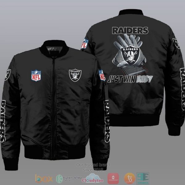 Nfl Las Vegas Raiders Just Win Baby Bomber Jacket Las Vegas Raiders Bomber Jacket