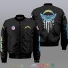Nfl Los Angeles Chargers Eagle Thin Line Flag Bomber Jacket Los Angeles Chargers Bomber Jacket