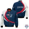 Nfl New England Patriots Curve Design Bomber Jacket New England Patriots Bomber Jacket