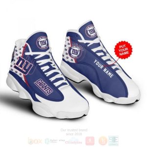 Nfl New York Giants Football Custom Name Air Jordan 13 Shoes New York Giants Air Jordan 13 Shoes