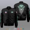 Nfl New York Jets Eagle Thin Line Flag Bomber Jacket New York Jets Bomber Jacket