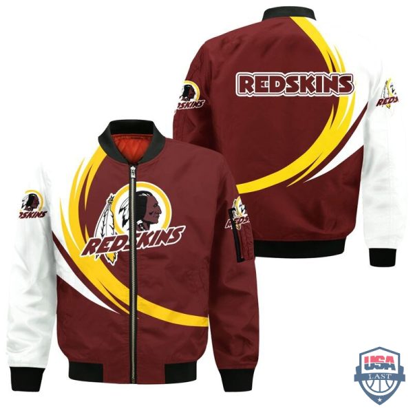 Nfl Washington Football Team Curve Design Bomber Jacket Washington Football Team Bomber Jacket