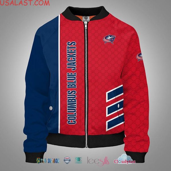 Nhl Columbus Blue Jackets Gucci 3D Bomber Jacket Columbus Blue Jackets Bomber Jacket