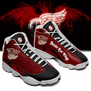 Nhl Detroit Red Wings Red Air Jordan 13 Sneaker Shoes Detroit Red Wings Air Jordan 13 Shoes