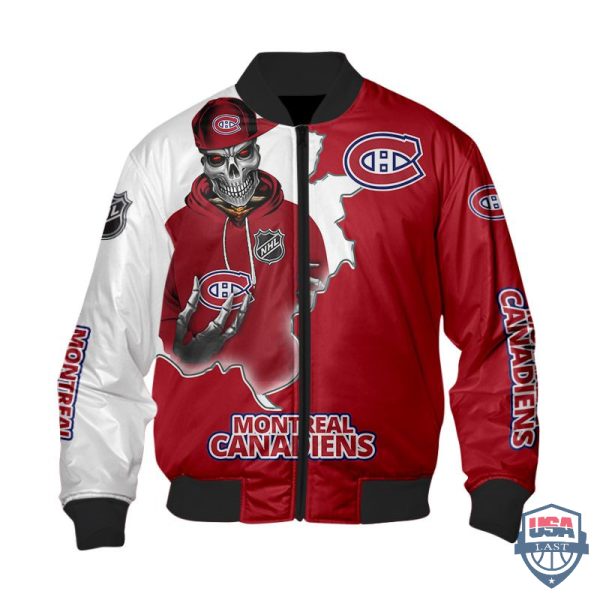 Nhl Montreal Canadiens Death Skull Bomber Jacket Montreal Canadiens Bomber Jacket