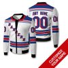 Nhl New York Rangers Team Personalized White 3D Bomber Jacket New York Rangers Bomber Jacket