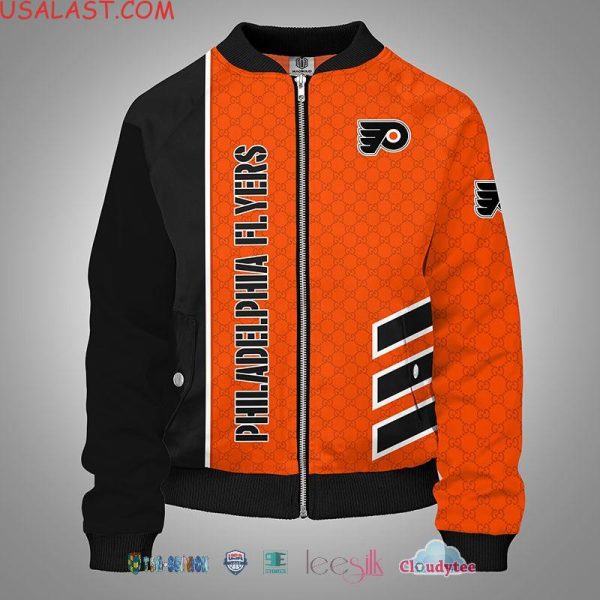 Nhl Philadelphia Flyers Gucci 3D Bomber Jacket Philadelphia Flyers Bomber Jacket