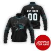 Nhl San Jose Sharks Team Personalized Black 3D Bomber Jacket San Jose Sharks Bomber Jacket