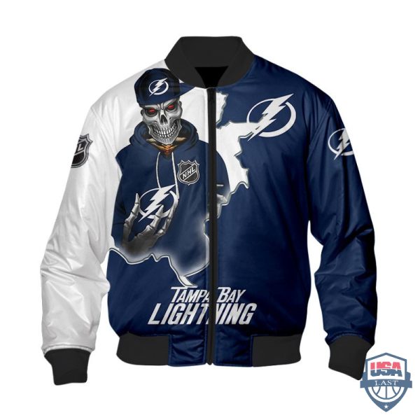 Nhl Tampa Bay Lightning Death Skull Bomber Jacket Tampa Bay Lightning Bomber Jacket