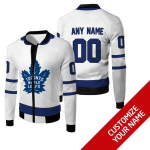 Nhl Toronto Maple Leafs Team Personalized White 3D Bomber Jacket Toronto Maple Leafs Bomber Jacket