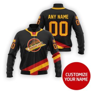 Nhl Vancouver Canucks Team Personalized 3D Bomber Jacket Vancouver Canucks Bomber Jacket