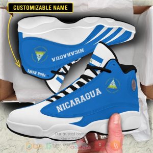 Nicaragua Personalized Blue White Air Jordan 13 Shoes Personalized Air Jordan 13 Shoes