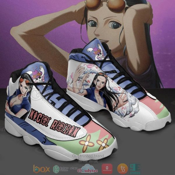 Nico Robin One Piece Anime Air Jordan 13 Sneaker Shoes One Piece Air Jordan 13 Shoes