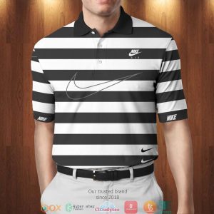 Nike Black And White Stripe Polo Shirt Nike Polo Shirts