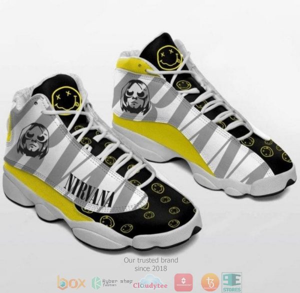 Nirvana Rock Music Band For Men And Women Ver1 Air Jordan 13 Sneaker Shoes Rock Band Air Jordan 13 Shoes