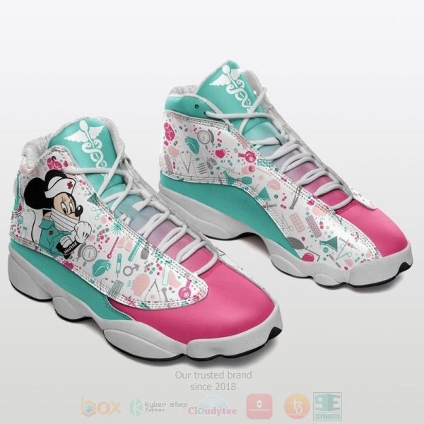 Nurse Mickey Mouse Disney Air Jordan 13 Shoes Mickey Minnie Mouse Air Jordan 13 Shoes