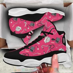 Nurse Tool Parttern Pink Black Air Jordan 13 Shoes Nurse Air Jordan 13 Shoes