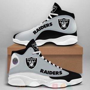 Oakland Raiders Nfl Big Logo Football Team Air Jordan 13 Shoes 2 Oakland Raiders Air Jordan 13 Shoes