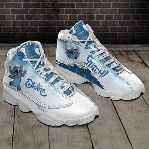 Ohana Lilo N Stitch Tennis Air Jordan 13 Sneaker Shoes Lilo And Stitch Air Jordan 13 Shoes