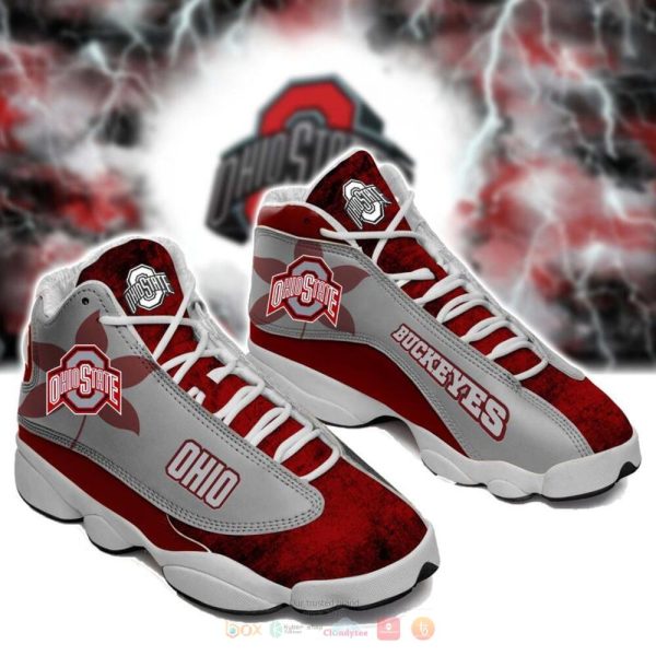 Ohio State Buckeyes Red Grey Air Jordan 13 Shoes Ohio State Buckeyes Air Jordan 13 Shoes