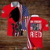 On Friday We Were Red Jesus Army Us Flag Polo Shirt